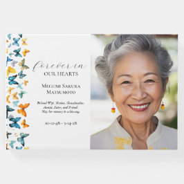 Butterfly 2-Photo Funeral Guest Bok