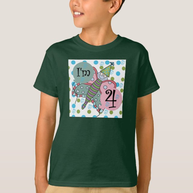 Butterfly 4e födelsedagen Tshirts och Gifts (Framsida)