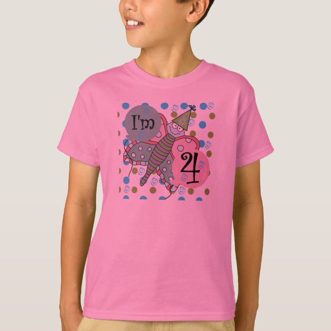 Butterfly 4e födelsedagen Tshirts och Gifts (Framsida)