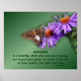 Butterfly 5 Happational Inspirational Quote Nature Poster