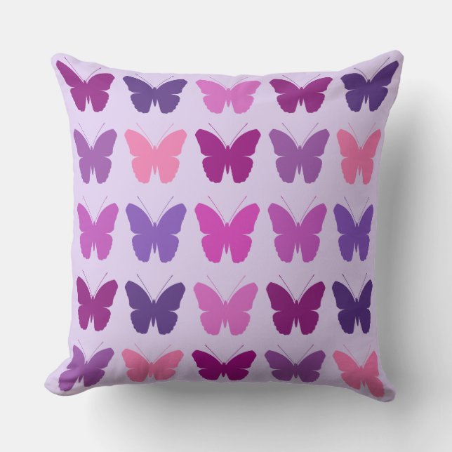 Butterfly 5x5 Mönster Pinks Lila Mauve Lilac Kudde (Framsida)