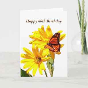 Butterfly 80:e födelsedagen kort