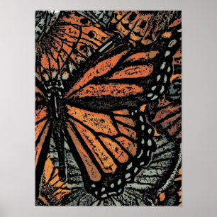 Butterfly abstrakt art poster