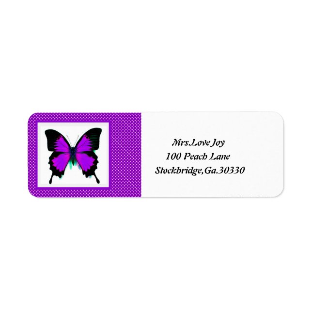 Butterfly Adress Lables Returadress Etikett (Framsidan)