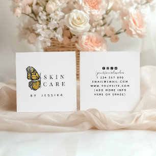 Butterfly Aesthetics &Social Media Skincare Beauty Fyrkantigt Visitkort