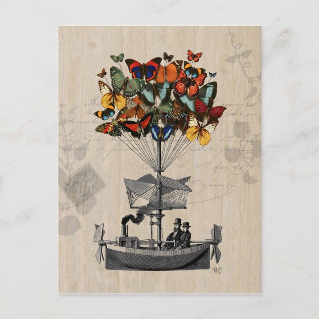 Butterfly Airship 2 Vykort (Framsida)