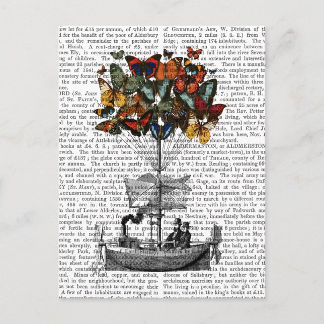 Butterfly Airship Vykort (Framsida)