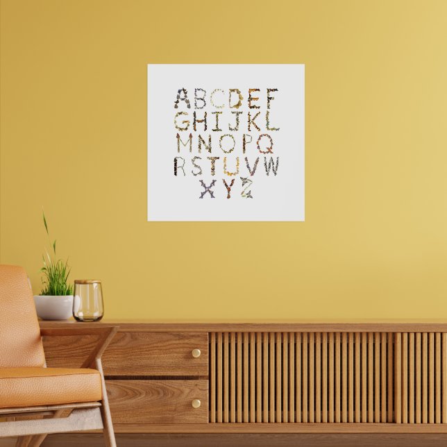 Butterfly Alphabet for Nature Nursery - ABC Poster (Vardagsrum 2)