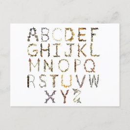 Butterfly Alphabet - Naturalfabet ABC Vykort