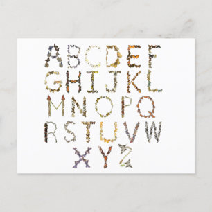 Butterfly Alphabet - Naturalfabet ABC Vykort