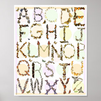 Butterfly Alphabet Poster - Kids ABC