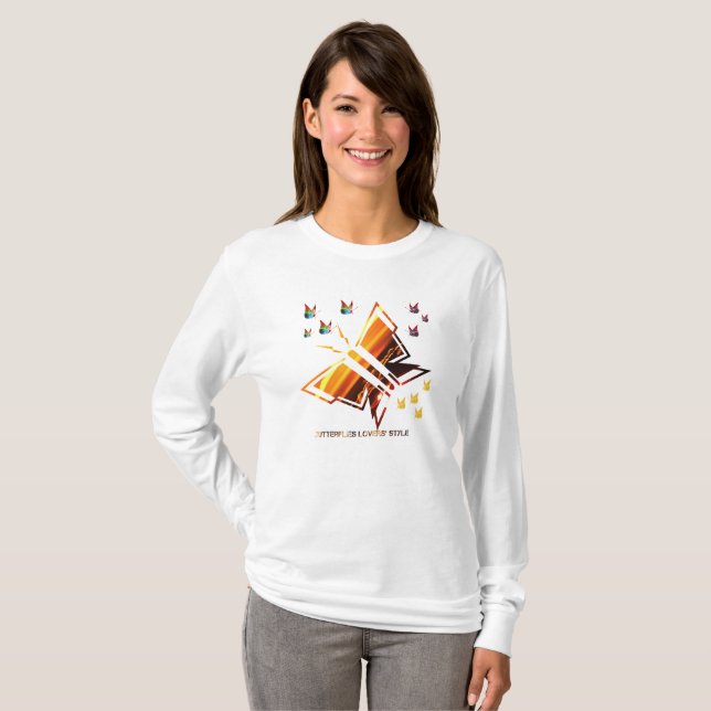 Butterfly älskare stil t shirt (Hel framsida)