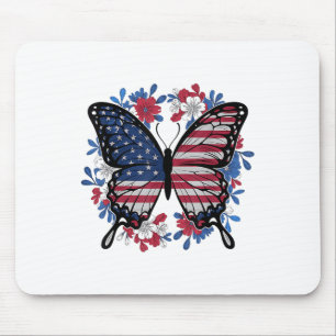 Butterfly American Flagga Patriotic USA 4:e juli Musmatta