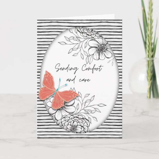 Butterfly and Botanicals Sympathy  Kort (Framsida)