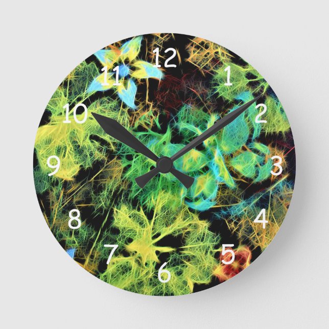 Butterfly and Flower Rodilius Round Wall Clock Rund Klocka (Framsida)