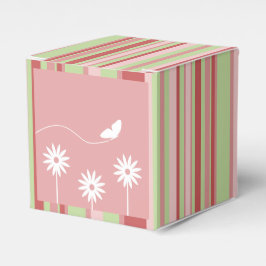 Butterfly and Flowers - Stripe Favor Box Presentaskar