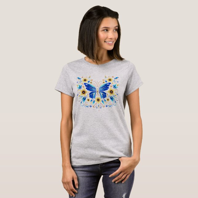 Butterfly and flowers t shirt (Hel framsida)