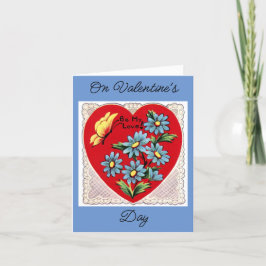 Butterfly and Flowers Valentine Card Helgkort