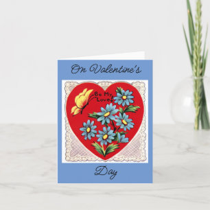 Butterfly and Flowers Valentine Card Helgkort