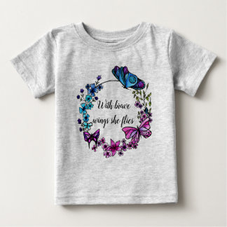 Butterfly and Flowers Wandan anpassningsbar Citat T Shirt