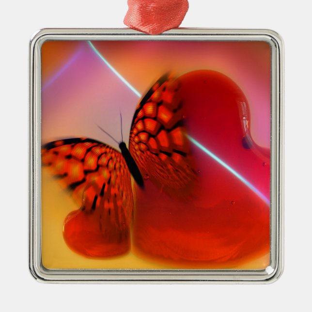 Butterfly and Hearts Julgransprydnad Metall (Framsidan)