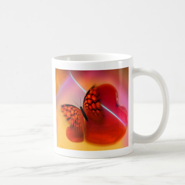 Butterfly and Hearts Kaffemugg (Höger)