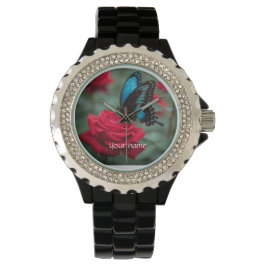 Butterfly and Roses - Beautiful  Armbandsur