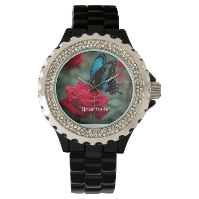 Butterfly and Roses - Beautiful  Armbandsur (Framsida)
