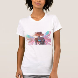 Butterfly-ängelkvinna och flicka t-shirt