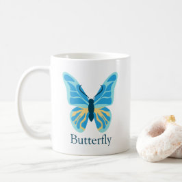 Butterfly Anpassningsbar Färg Graphic Personlig Na Kaffemugg
