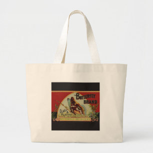 Butterfly Antique Advertising-etikett Jumbo Tygkasse