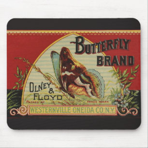 Butterfly Antique Advertising-etikett Musmatta