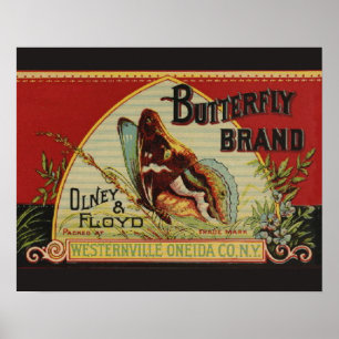 Butterfly Antique Advertising-etikett Poster