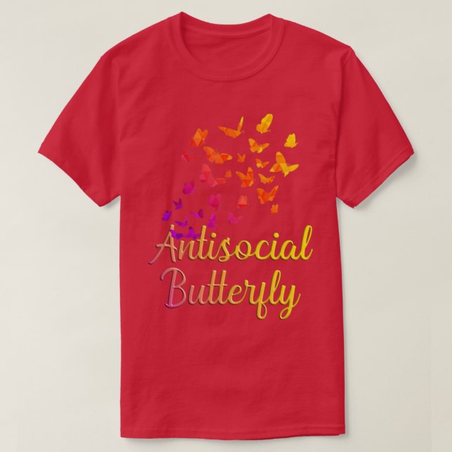 Butterfly Antisocial Butterfly1 T Shirt (Design framsida)