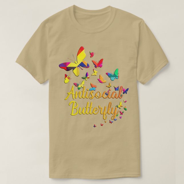 Butterfly Antisocial Butterfly T Shirt (Design framsida)