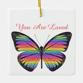 Butterfly är ett gammalt prydnadsföremål julgransprydnad keramik