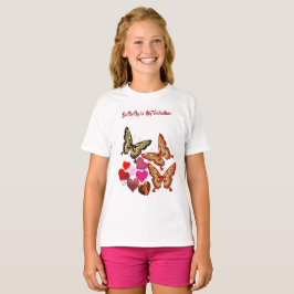 Butterfly är min hjärtans vita hjärt-Cute Girl T Shirt