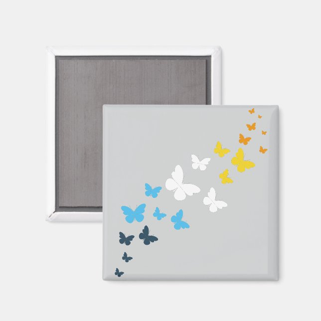 Butterfly AroAce-Pridet - AroAce Flagga Färg Magnet (Front/Back)