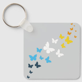 Butterfly AroAce-Pridet - AroAce Flagga Färg Nyckelring