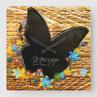 Butterfly Art 25 Clock Fyrkantig Klocka
