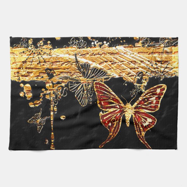 Butterfly Art 3 kökshandduk (Horisontell)