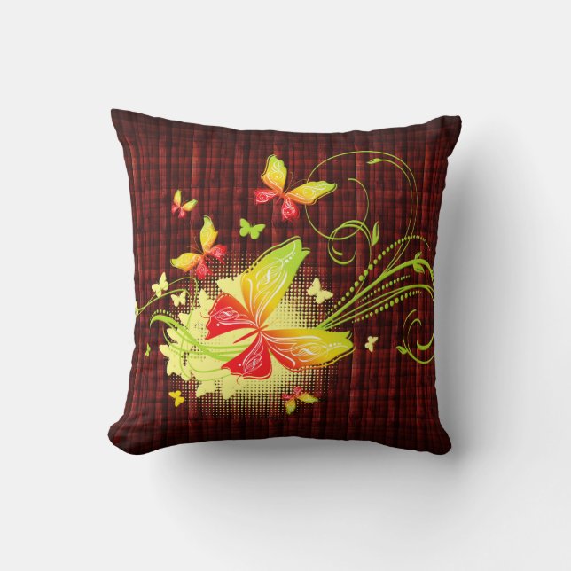 Butterfly Art 5 Pillow Kudde (Framsida)