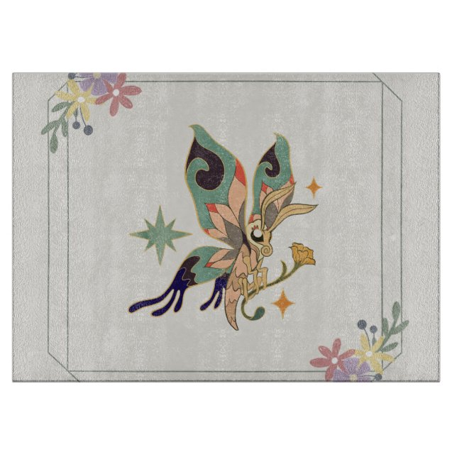 Butterfly Art, Beige Blommigt Graphics Design (Framsidan)
