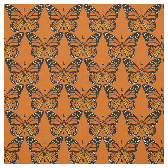 Butterfly Art Fabric Monarch Butterfly Mönster Tyg (Provkarta)