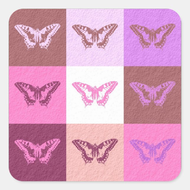 Butterfly Art Fyrkantigt Klistermärke (Framsida)