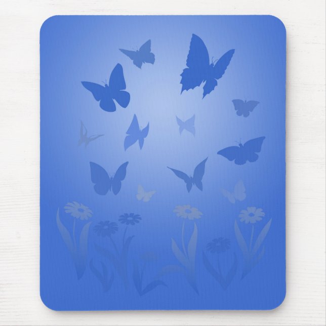 Butterfly Art Mousepad Blue Butterfly Gifts Musmatta (Framsidan)
