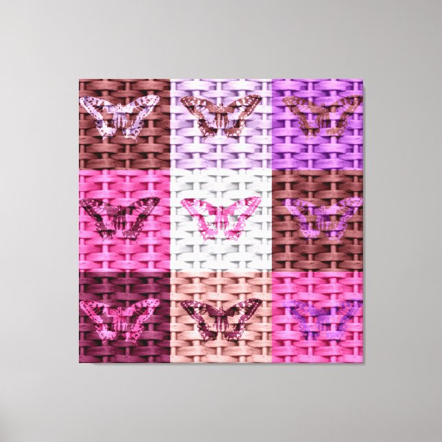 Butterfly Art on Wicker Canvastryck (Framsida)