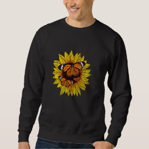 Butterfly Artist Florist Gult Flower Sunshine Su Lång Ärmad Tröja