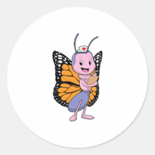 Butterfly as Nurse Runt Klistermärke