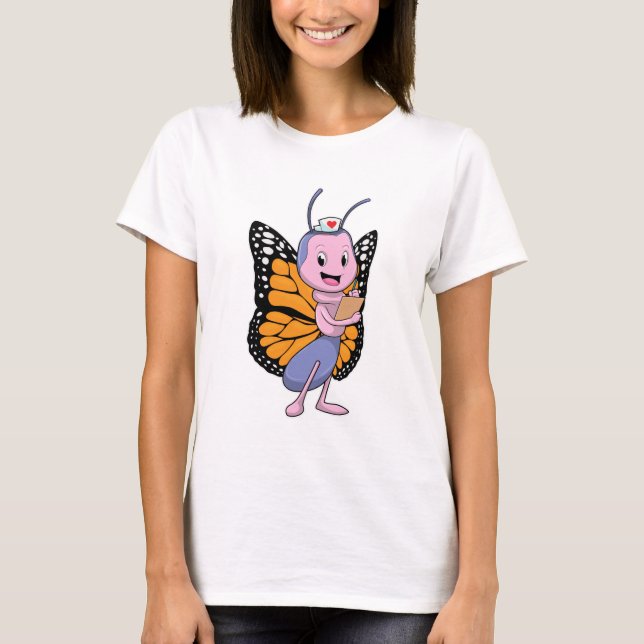 Butterfly as Nurse T Shirt (Framsida)